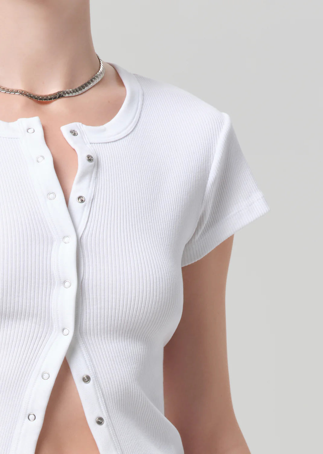 Tabi Short Sleeve Cardigan close up shoulder