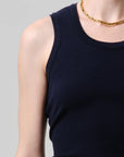 Nova Tank in Navy close up