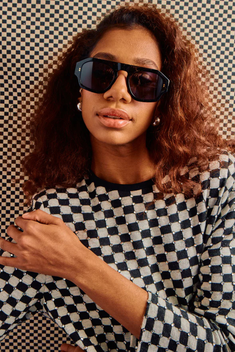 Sardine Louie Nouveau Noir Sunglasses on model