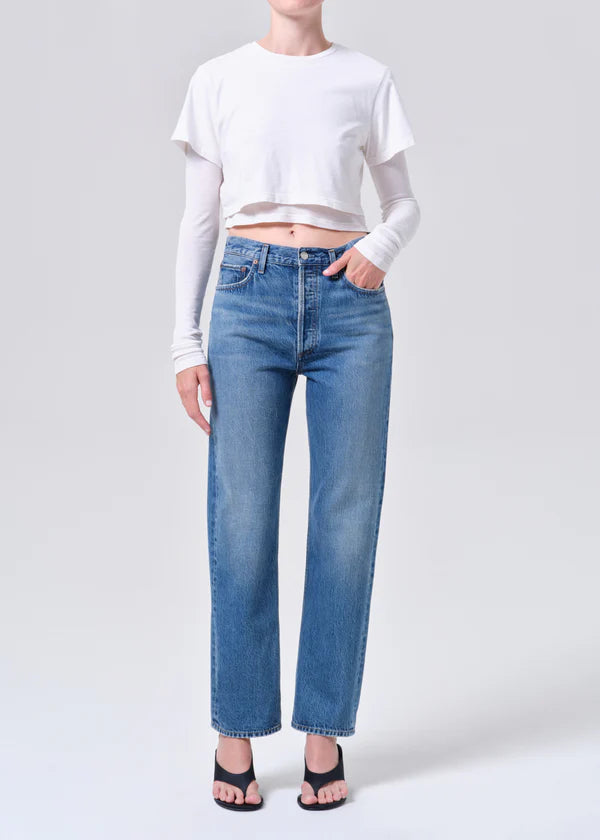 90's Pinch Waist High Rise Straight (Weightless) full body front