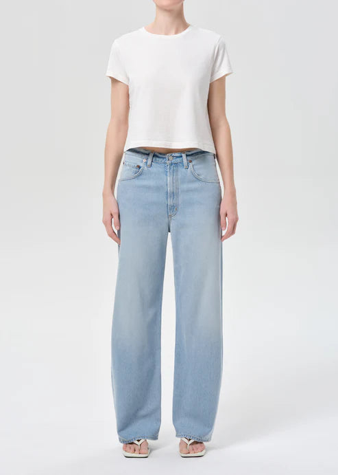 Low Curve Jean in Memory full body front view