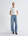 Low Curve Crop Jean in Chord front view on model