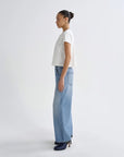 Low Curve Crop Jean in Chord side view on model