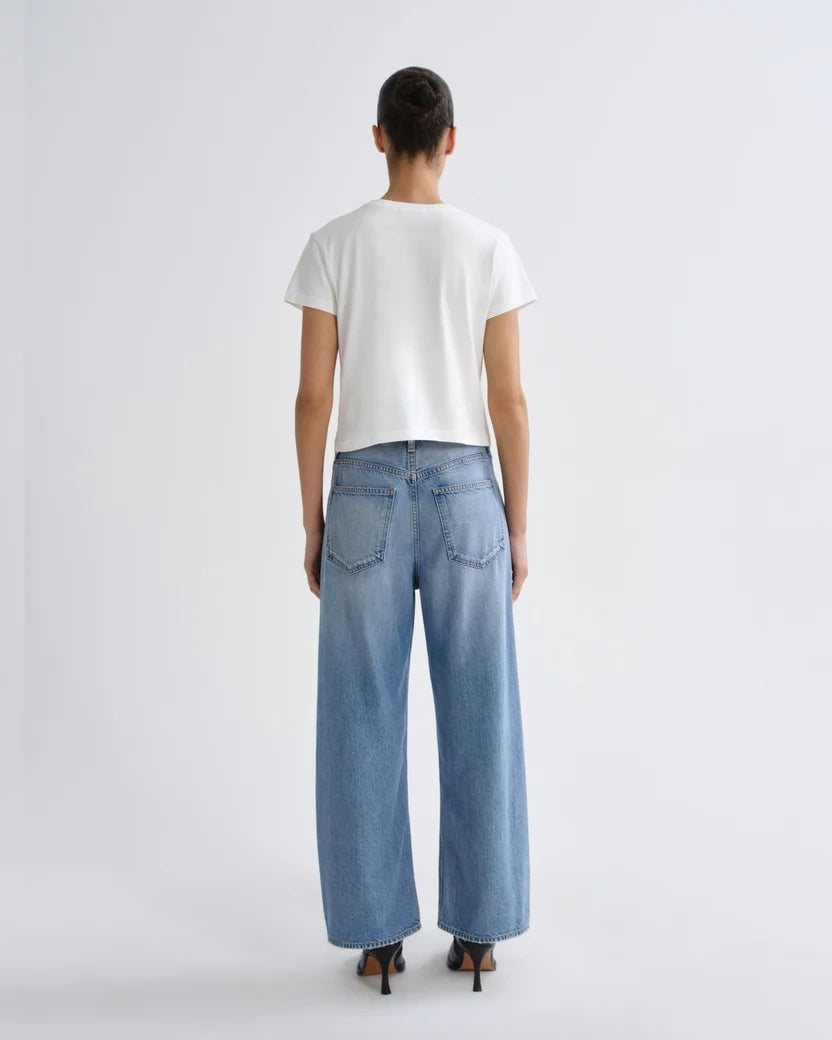 Low Curve Crop Jean in Chord back view on model