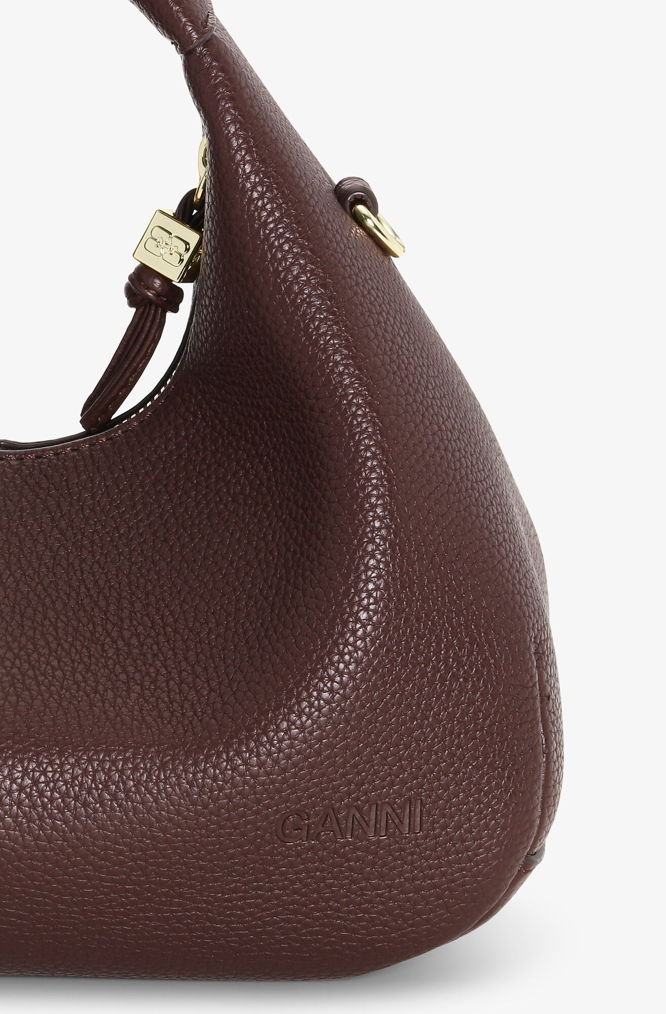 Brown Mini Hobo Bag super close up