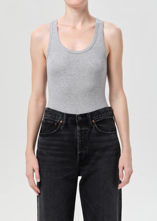 Maria Bodysuit in Grey Heather front