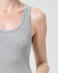 Maria Bodysuit in Grey Heather close up shoulder