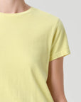 Adine Shrunken Tee Canary close up shoulder