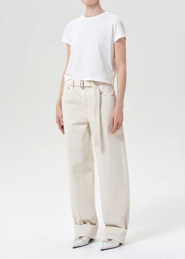 Adine Shrunken Tee White Ash full body front