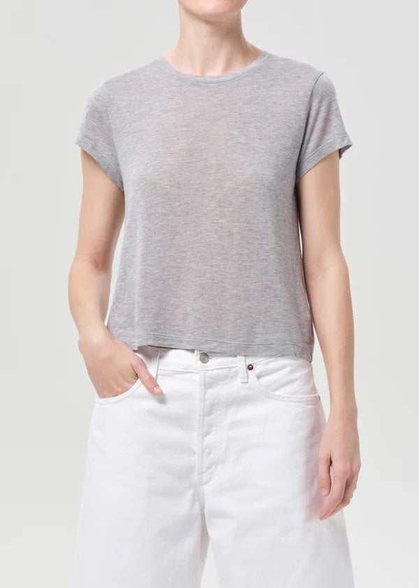 Adine Shrunken Tee Grey front