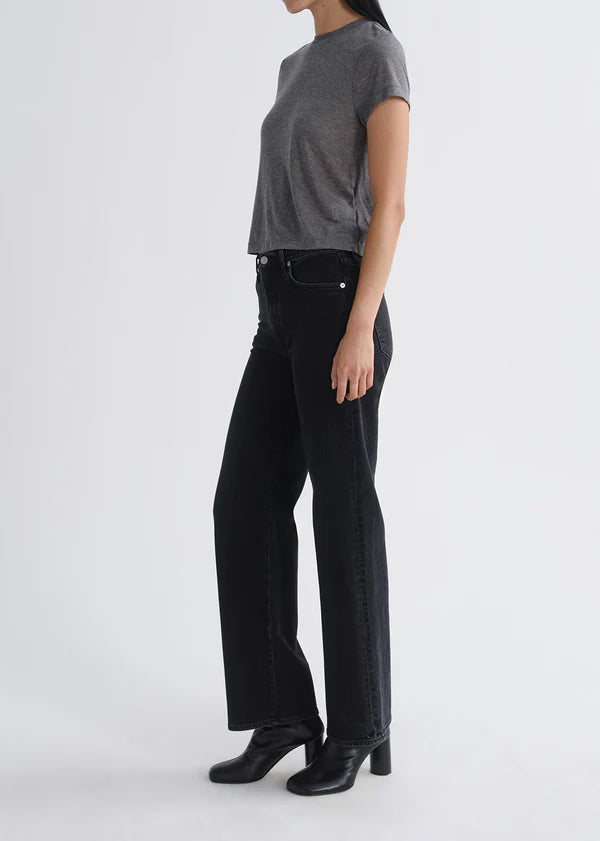 Adine Tee in Grey Heather full body front/side
