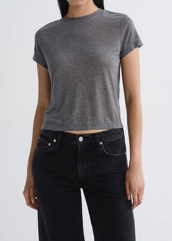 Adine Tee in Grey Heather front