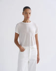 Adine Tee in Gesso front view on model