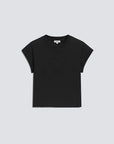Bryce Cap Sleeve Tee in Black front view on white background