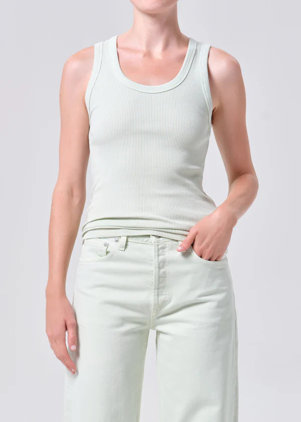 Poppy Tank in Mint Cream front