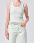 Poppy Tank in Mint Cream front