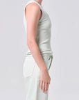 Poppy Tank in Mint Cream side