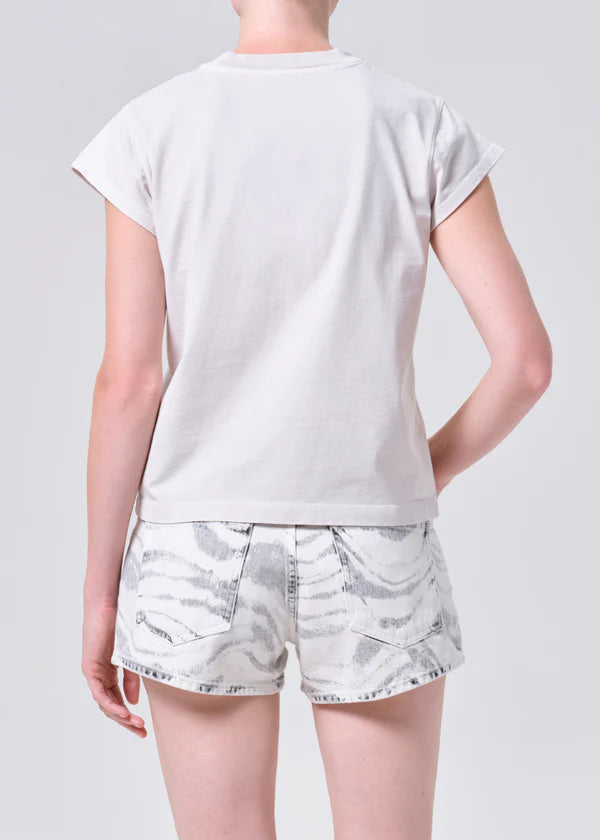 Long Line Bryce Cap Sleeve Tee Bone back