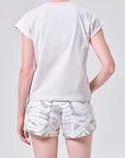 Long Line Bryce Cap Sleeve Tee Bone back