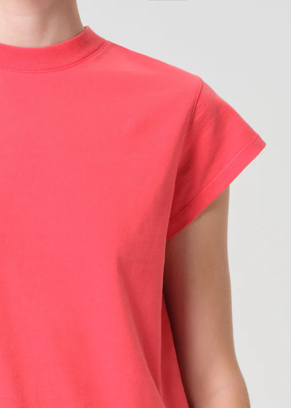 Bryce Cap Sleeve Tee in Carnival close up shoulder detail