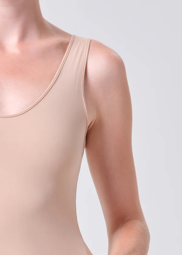 Tora Bodysuit in Nude close up shoulder