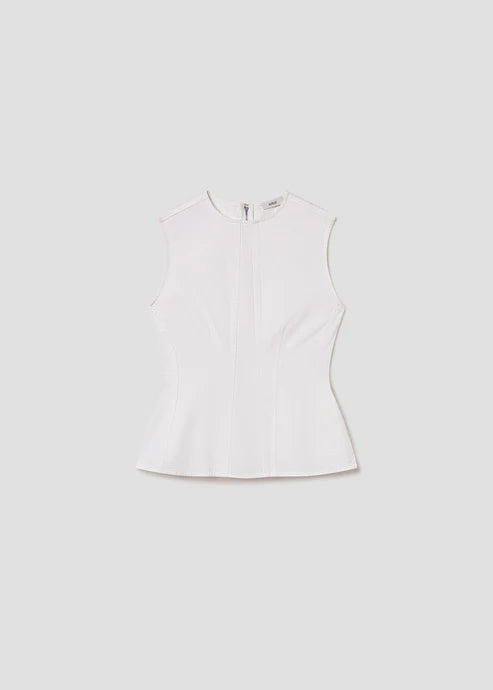 photo of a white denim top on a white background