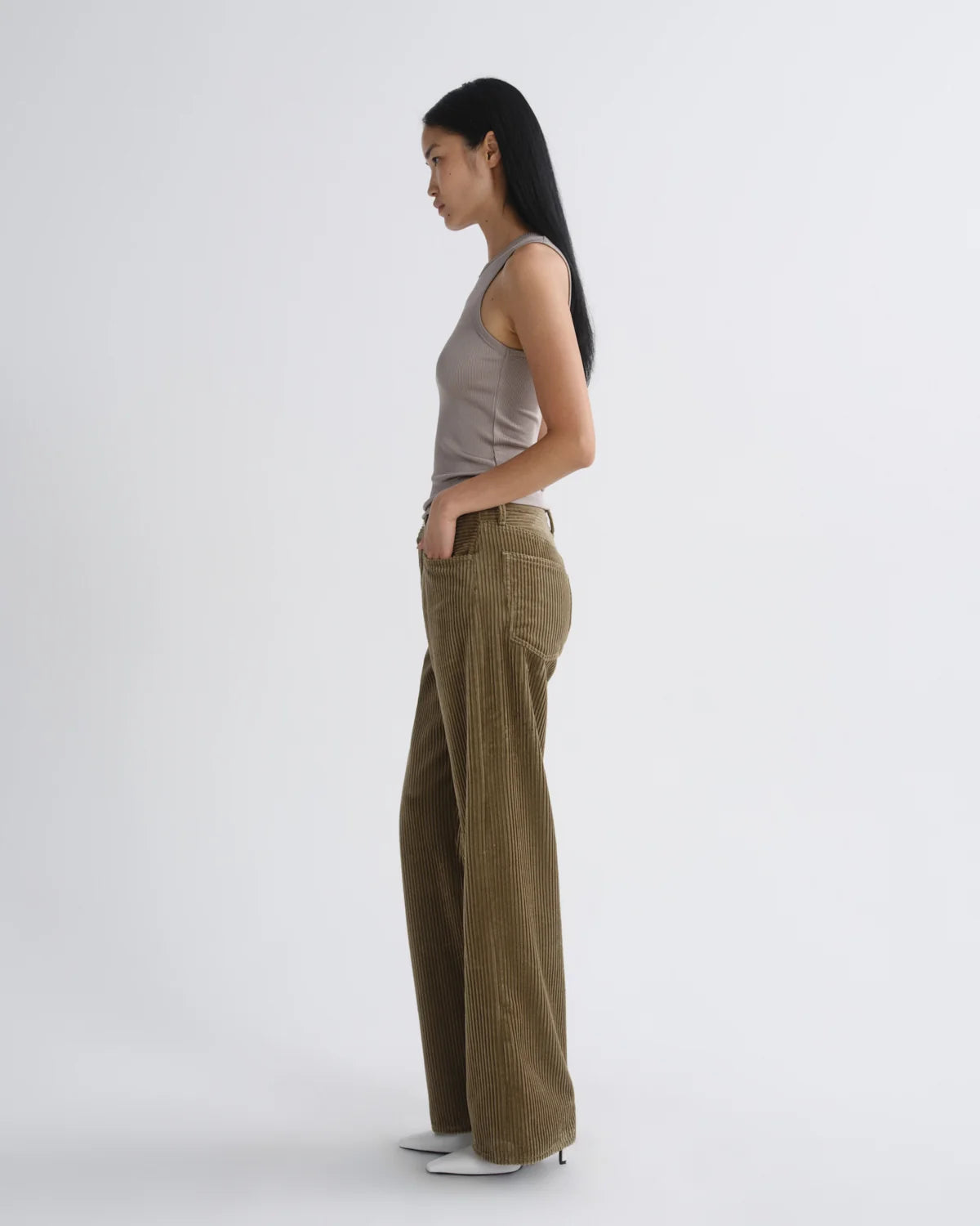 Andre Tank in Taupe side view on model