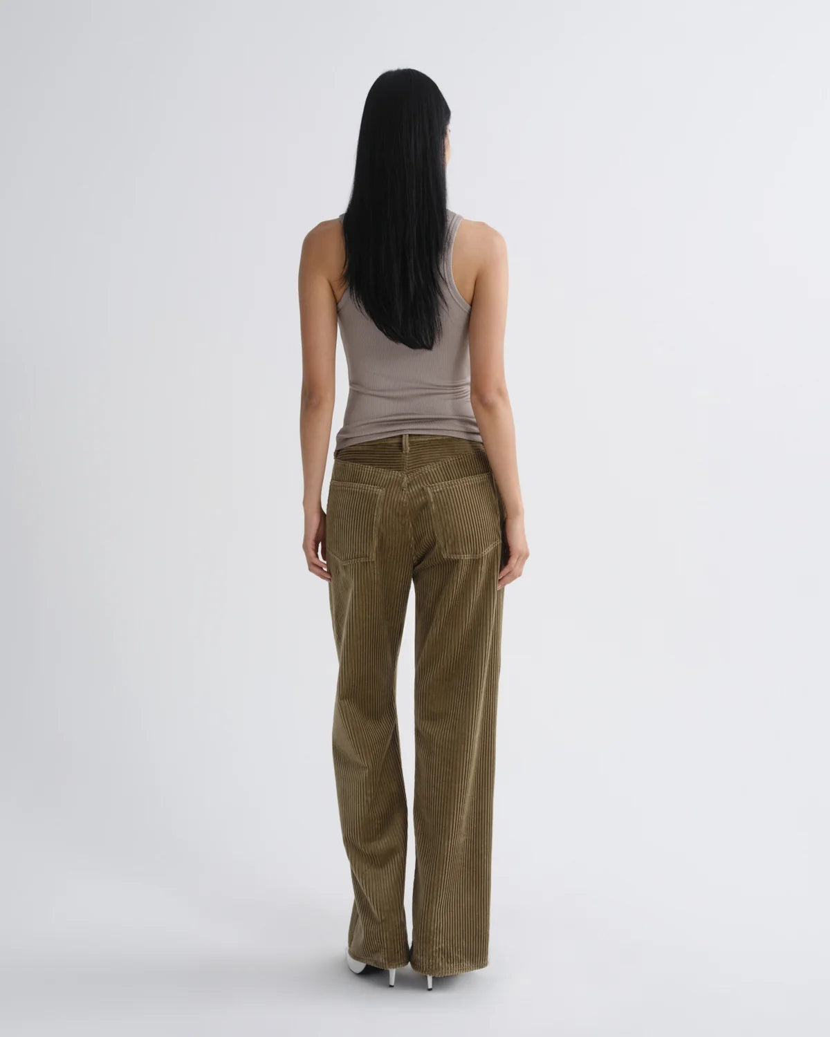 Andre Tank in Taupe back view on model