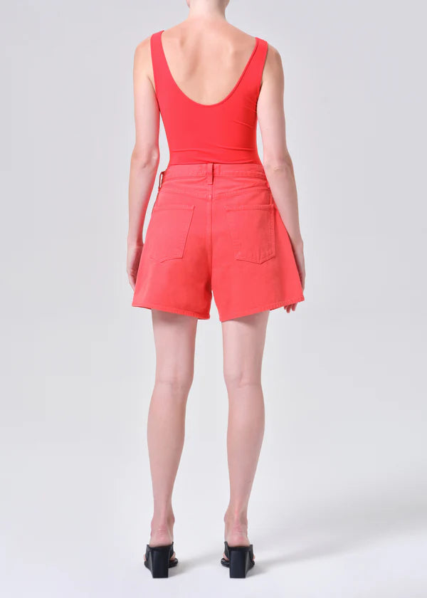 Rhoda Pleated A-Line Short in Carnival full body back