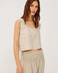 Akira Top in Heather Flax front/side