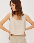 Akira Top in Heather Flax front