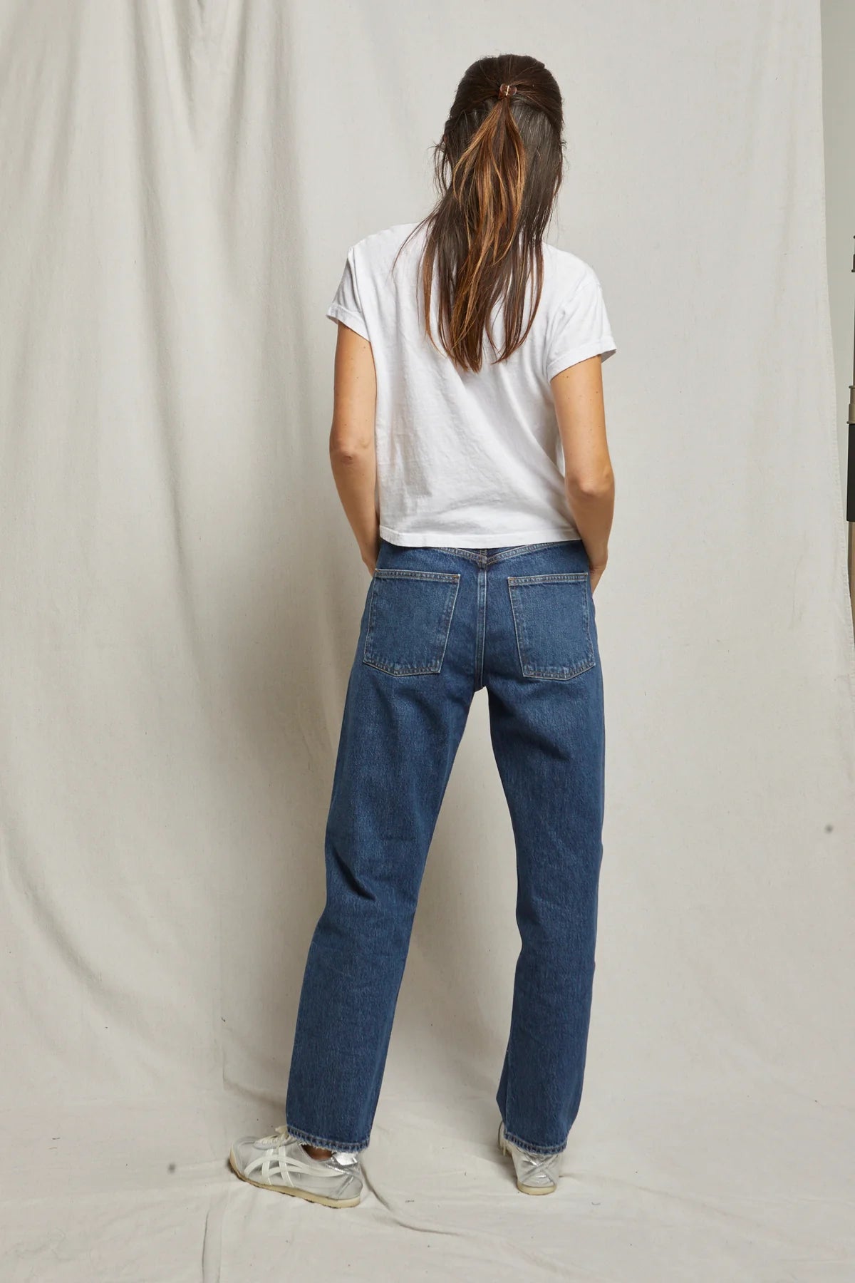 Alanis Recycled V Neck Tee White back