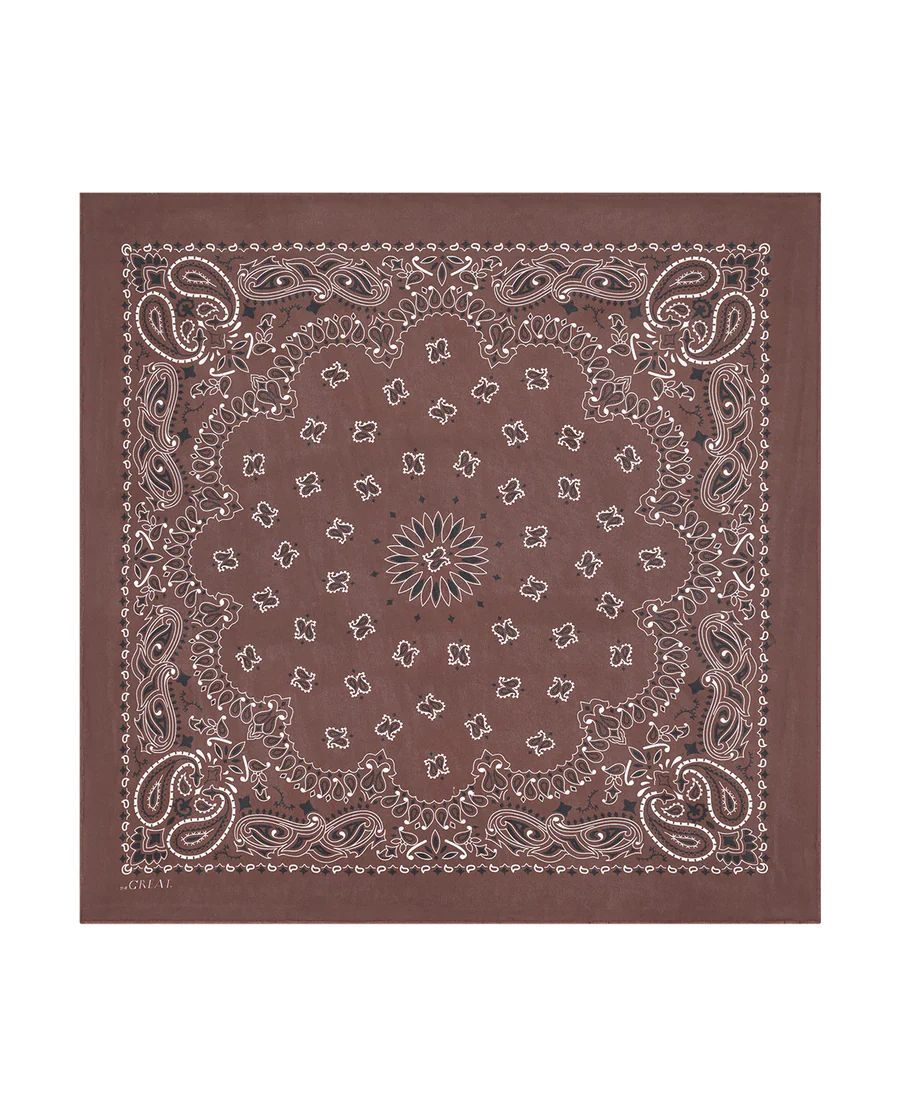 the silky bandana laid flat on a white background