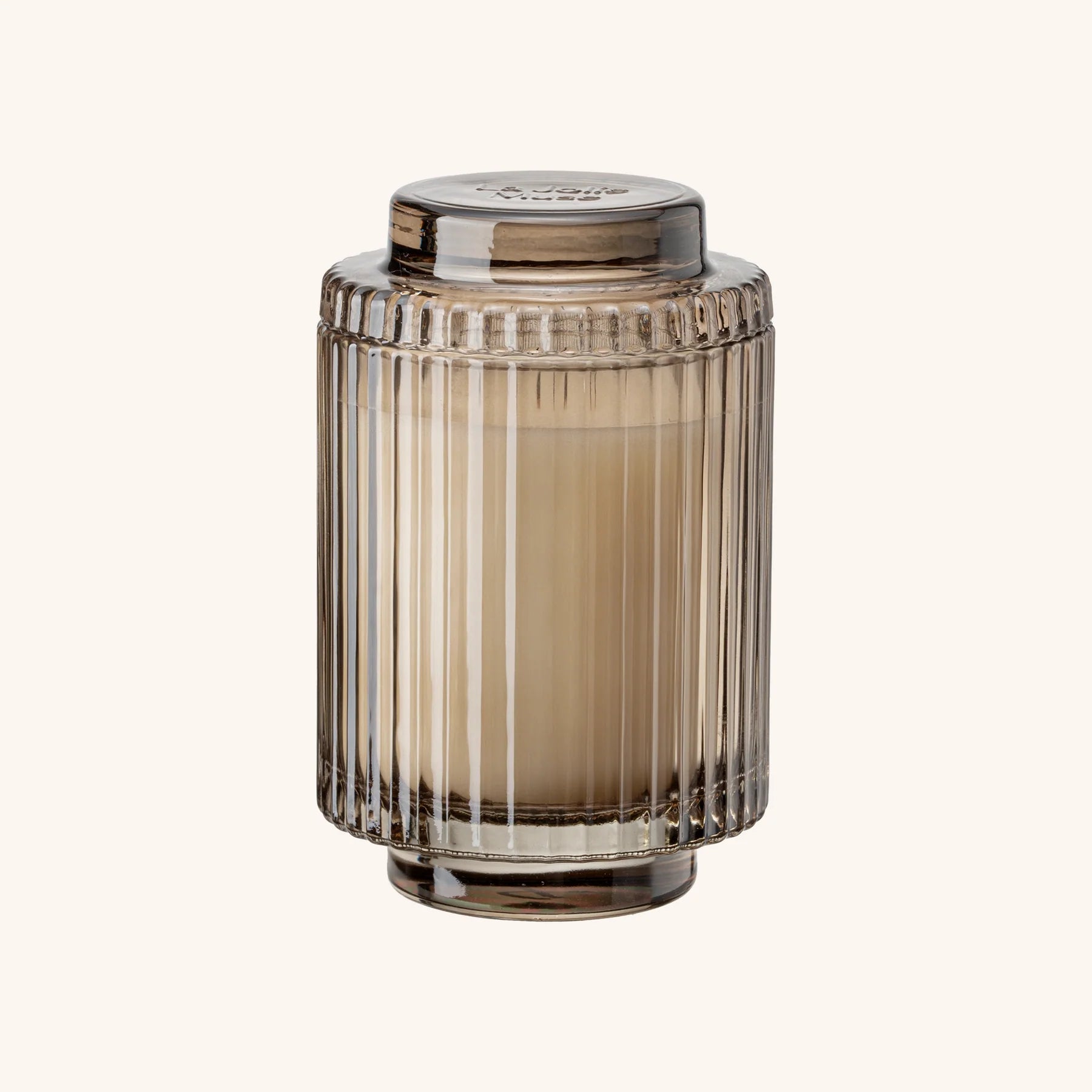 Island Coconut 11oz Candle with ribbed design on a white background