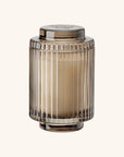 Island Coconut 11oz Candle with ribbed design on a white background