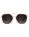 Austin 12K Titanium + Burgundy Leather Sunglasses front