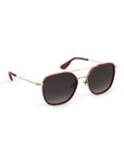 Austin 12K Titanium + Burgundy Leather Sunglasses side view