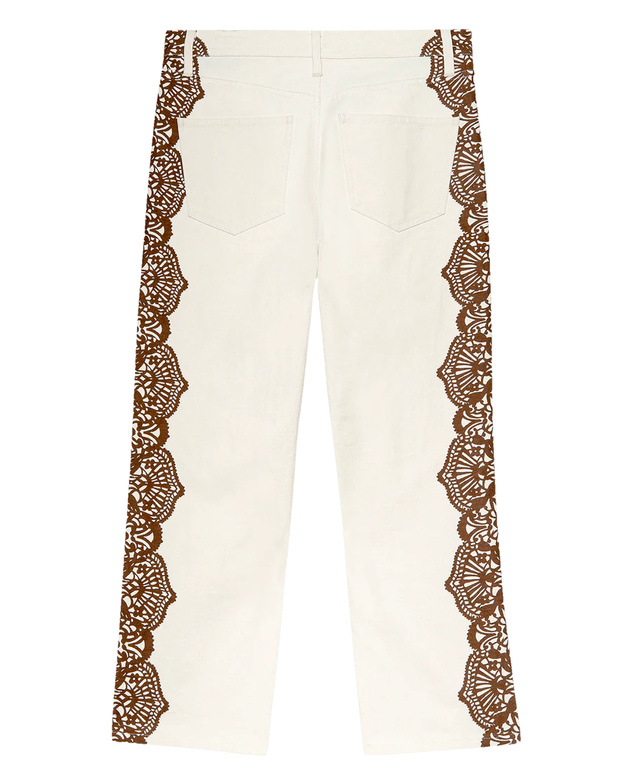 flat lay of wayne jean with white background, back