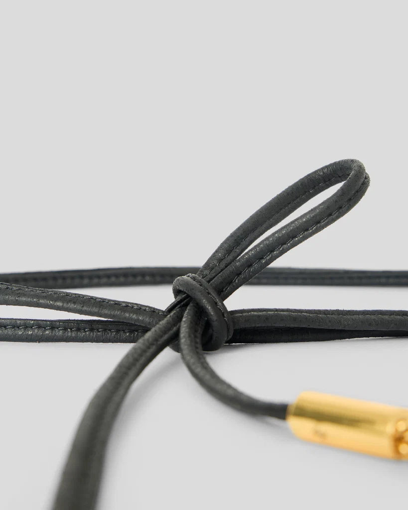 Melrose Wrap Leather Belt close up of end accents
