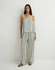 Cannes Silk Camisole Forest Stripe front