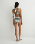 Fernanda One Piece Forest Stripe full body back