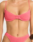 Gracie Balconette in Coral Pink close up front