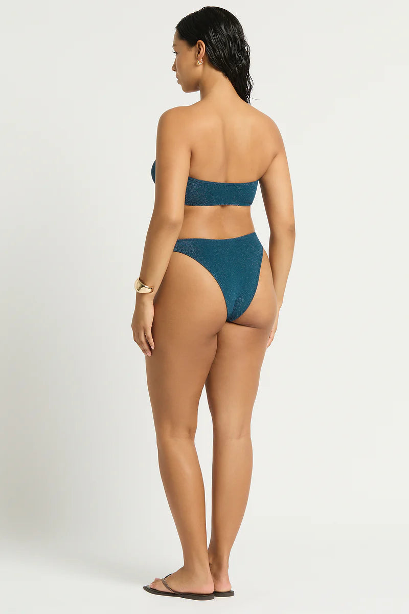 Model size M wearing Sign Brief in Ink and Blake Bandeau in Ink, back