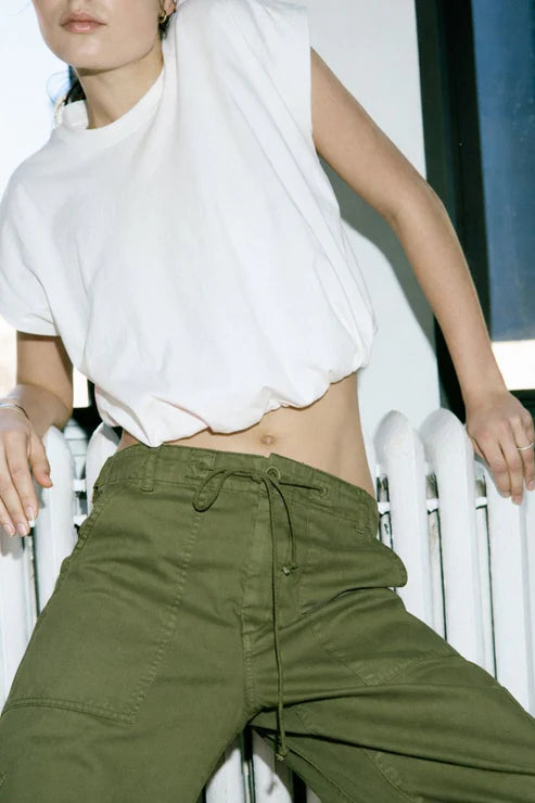 Millie Bubble Tee with green pants