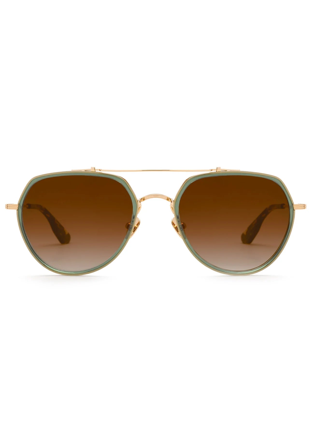 Baker Bottle Green + 18k Titanium + Zulu Sunglasses front