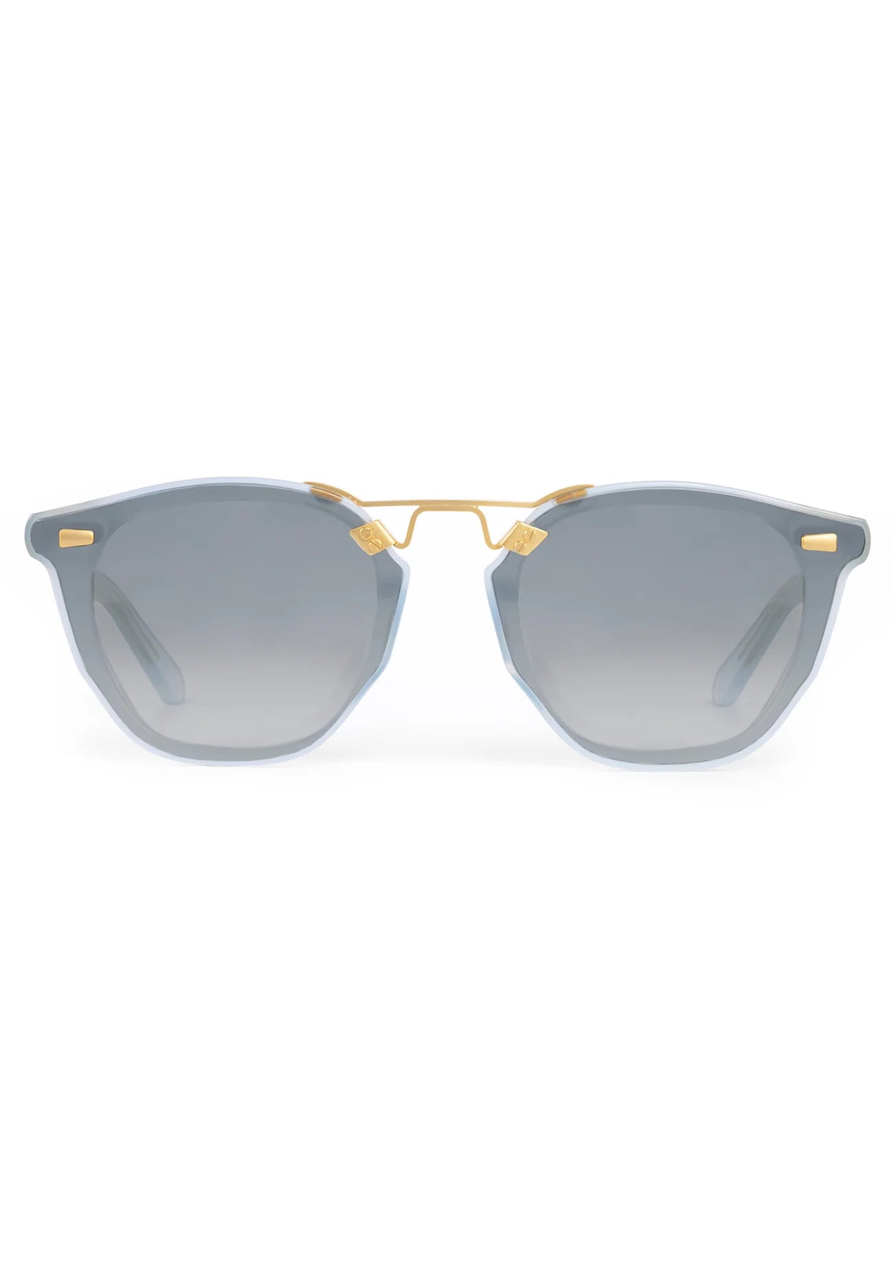 Beau Nylon Sunglasses Powder Blue 18K Mirrored front
