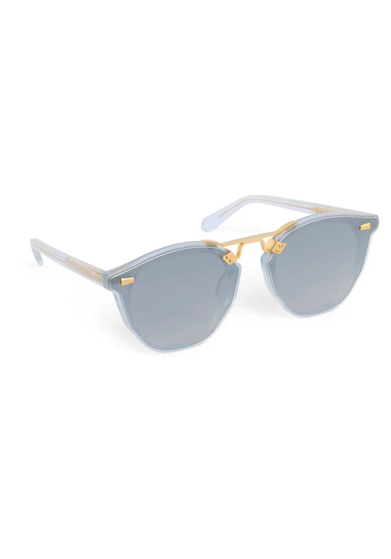 Beau Nylon Sunglasses Powder Blue 18K Mirrored side view