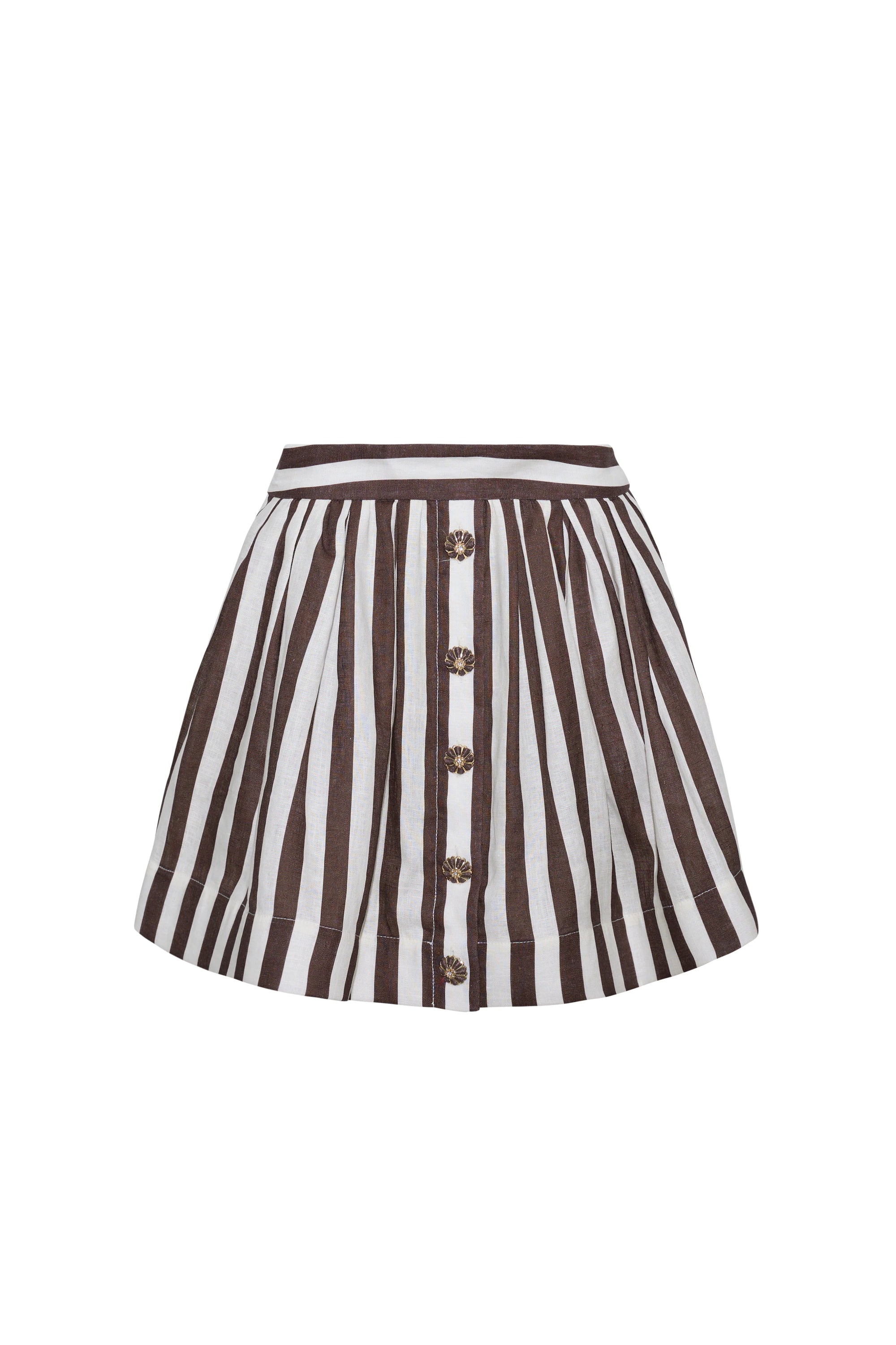Betty Stripe Mini Skirt by itself front