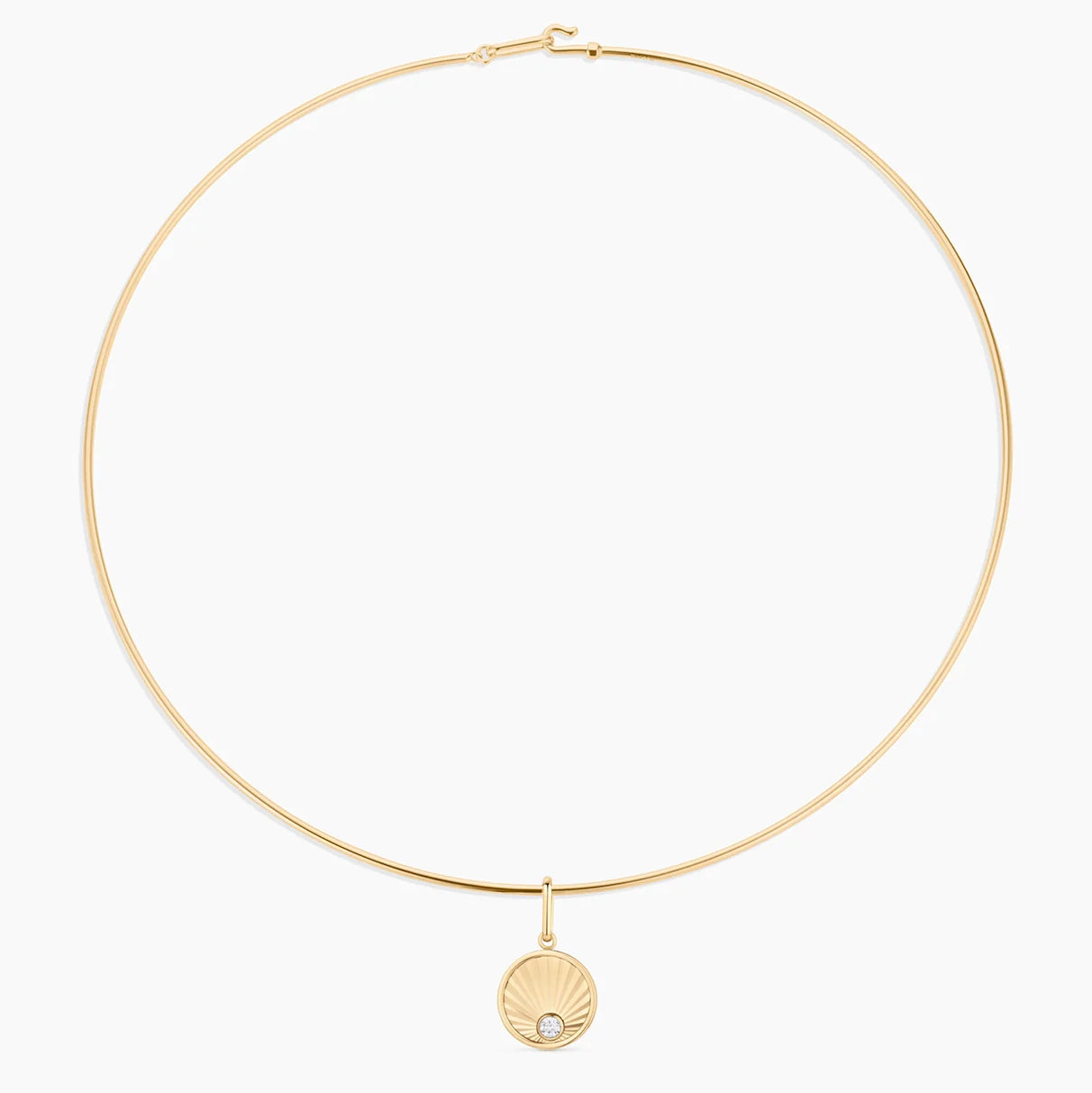Birth of Venus Charm attached to choker necklace on white background