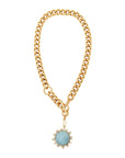 Odyssey Necklace in Baby Blue front view on white background